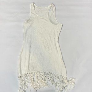 Pinziko Woman's Medium Sleeveless Knit Dress White Knee Length